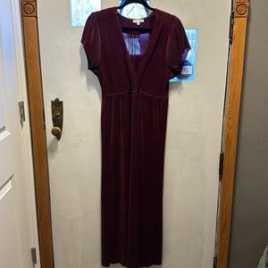 Baltic born Maroon pleated midi dress